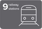 9 Railway stations