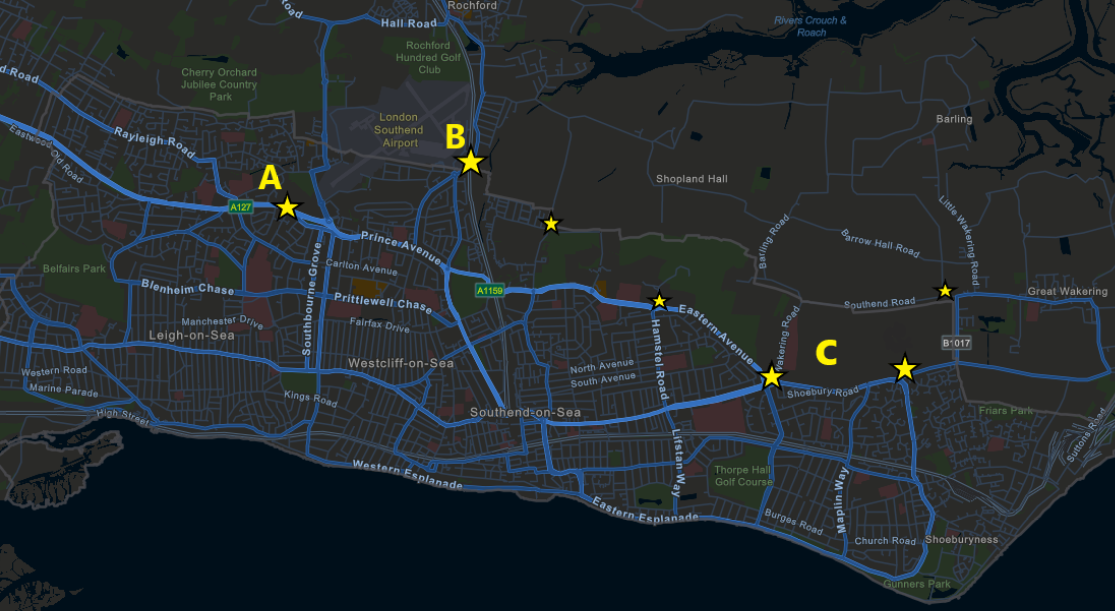 Possible access points for potential new link road