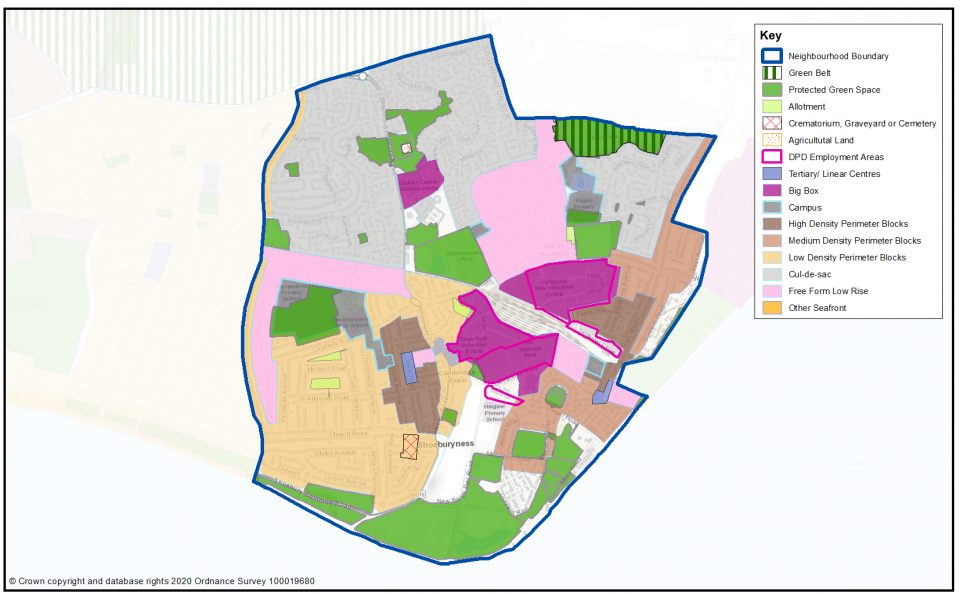Character Area Map Shoeburyness