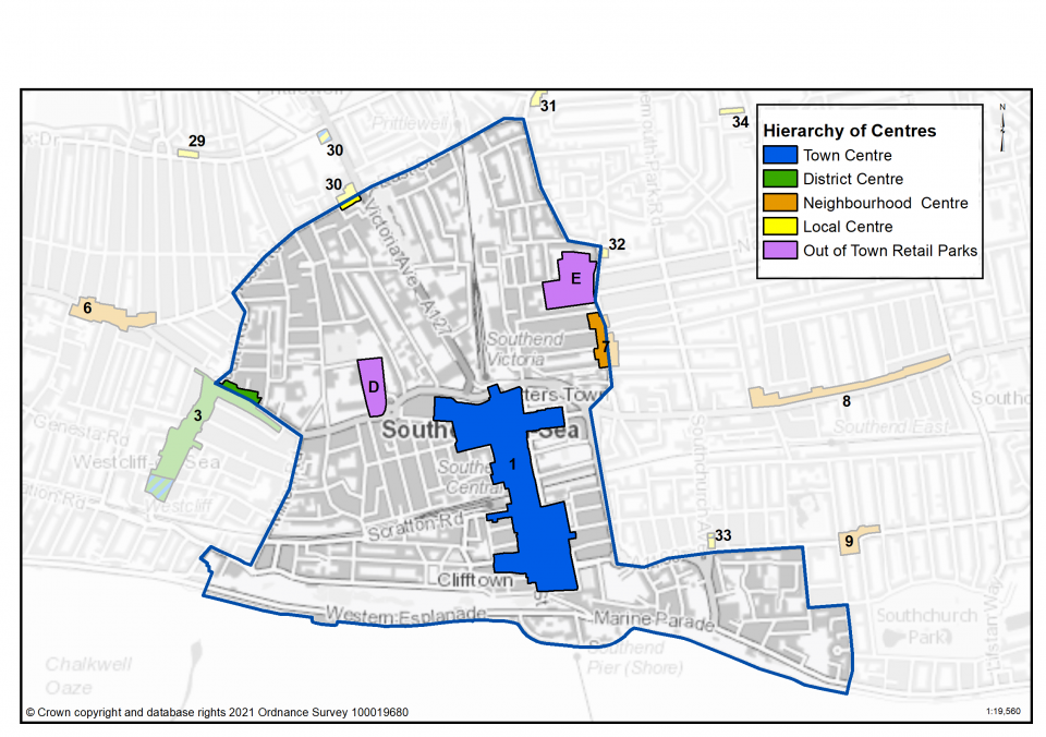 Southend Central retail and commercial outlets